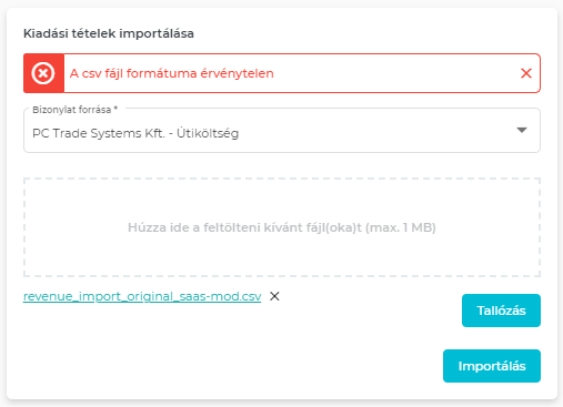 "csv formátum érvénytelen"