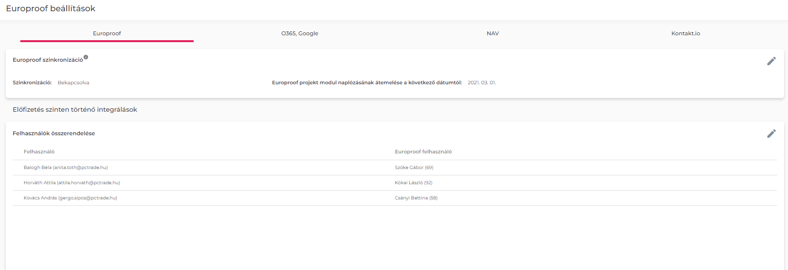"Europroof beállítás -URL"