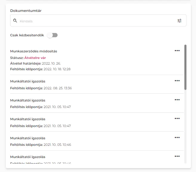 Foglalkoztatási adatok - Europroof Start Felhasználói Segédlet