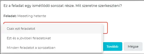 "ismétlődő feladat szerkesztése"